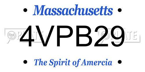 4VPB29 Massachusetts License Plate