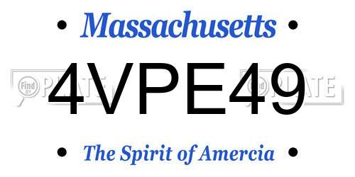4VPE49 Massachusetts License Plate