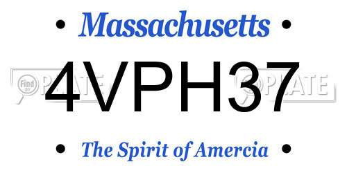 4VPH37 Massachusetts License Plate