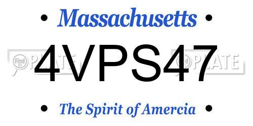 4VPS47 Massachusetts License Plate