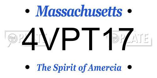 4VPT17 Massachusetts License Plate