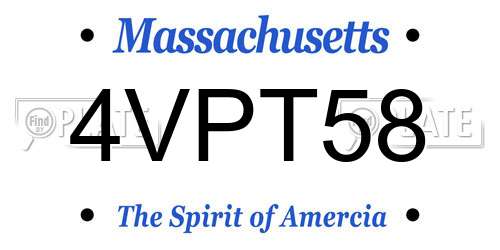 4VPT58 Massachusetts License Plate