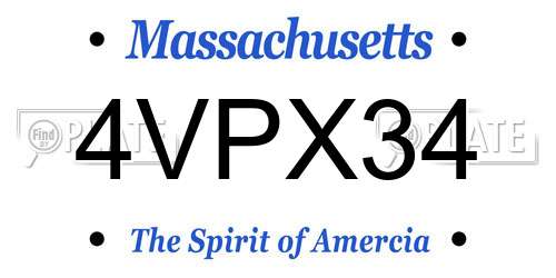 4VPX34 Massachusetts License Plate