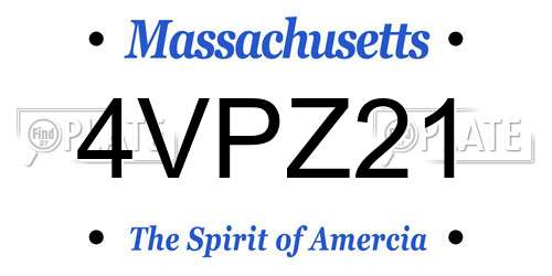 4VPZ21 Massachusetts License Plate