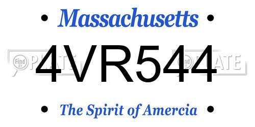 4VR544 Massachusetts License Plate
