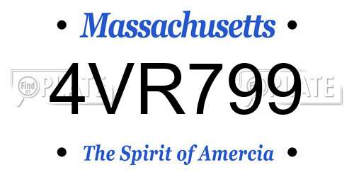 4VR799 Massachusetts License Plate