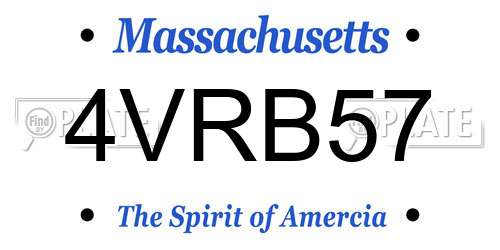 4VRB57 Massachusetts License Plate