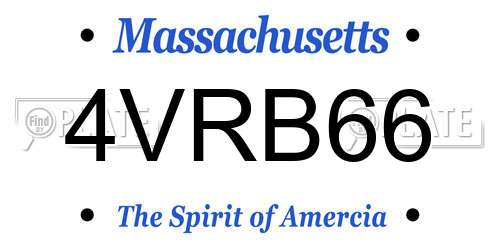 4VRB66 Massachusetts License Plate