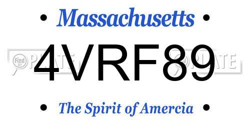 4VRF89 Massachusetts License Plate