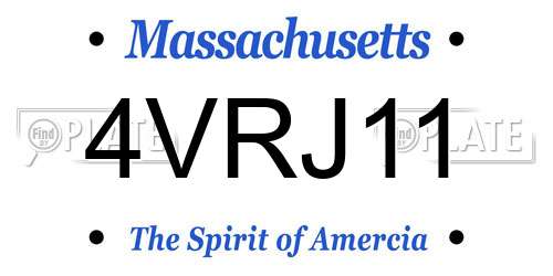 4VRJ11 Massachusetts License Plate