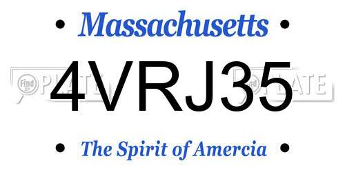 4VRJ35 Massachusetts License Plate