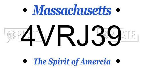 4VRJ39 Massachusetts License Plate