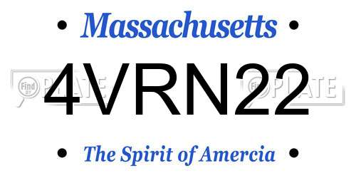 4VRN22 Massachusetts License Plate