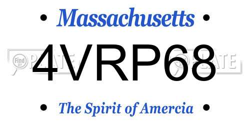 4VRP68 Massachusetts License Plate