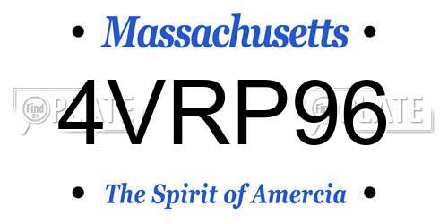 4VRP96 Massachusetts License Plate
