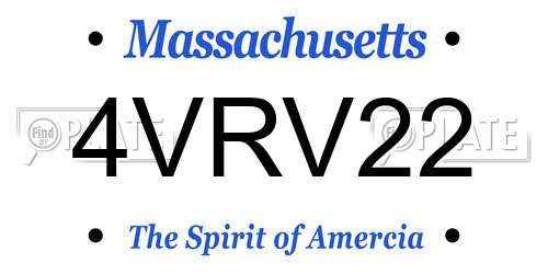 4VRV22 Massachusetts License Plate