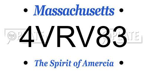 4VRV83 Massachusetts License Plate