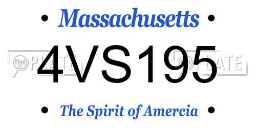 4VS195 Massachusetts License Plate