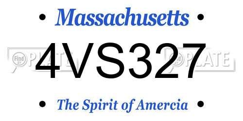 4VS327 Massachusetts License Plate