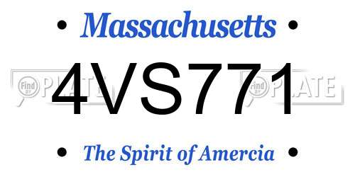 4VS771 Massachusetts License Plate