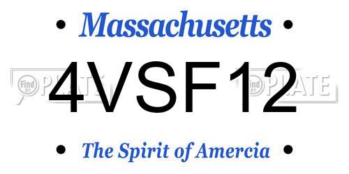 4VSF12 Massachusetts License Plate