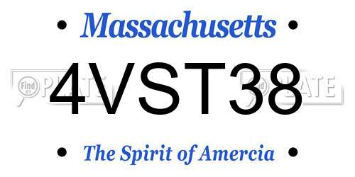 4VST38 Massachusetts License Plate