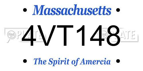 4VT148 Massachusetts License Plate