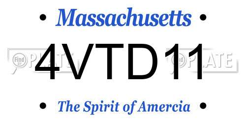 4VTD11 Massachusetts License Plate