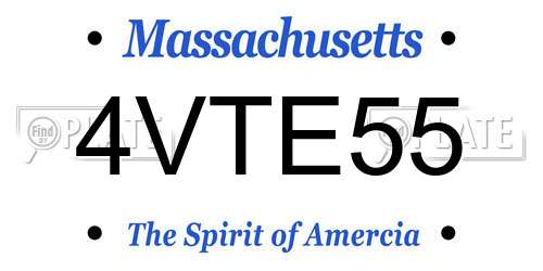 4VTE55 Massachusetts License Plate