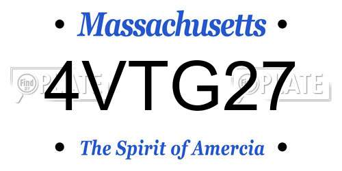 4VTG27 Massachusetts License Plate
