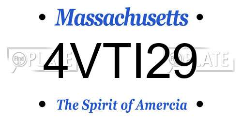 4VTI29 Massachusetts License Plate
