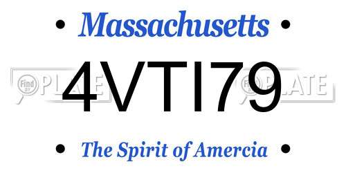 4VTI79 Massachusetts License Plate