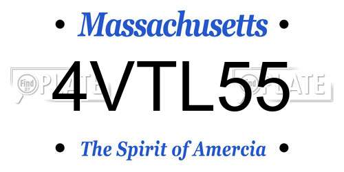 4VTL55 Massachusetts License Plate