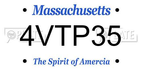 4VTP35 Massachusetts License Plate