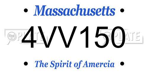 4VV150 Massachusetts License Plate