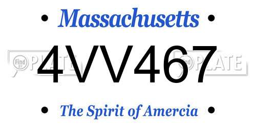 4VV467 Massachusetts License Plate