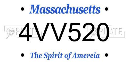 4VV520 Massachusetts License Plate