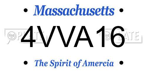 4VVA16 Massachusetts License Plate