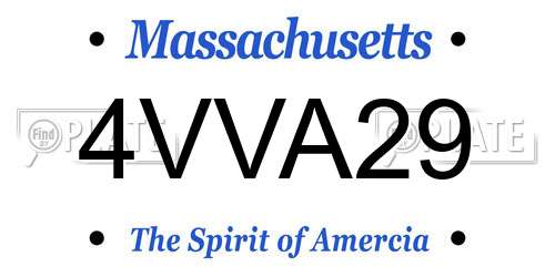 4VVA29 Massachusetts License Plate
