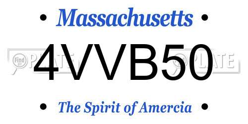 4VVB50 Massachusetts License Plate