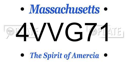 4VVG71 Massachusetts License Plate