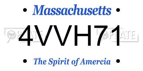 4VVH71 Massachusetts License Plate
