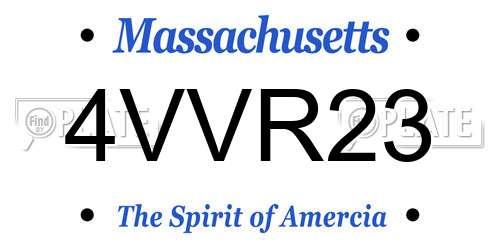 4VVR23 Massachusetts License Plate