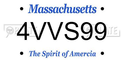 4VVS99 Massachusetts License Plate