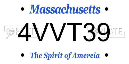 4VVT39 Massachusetts License Plate