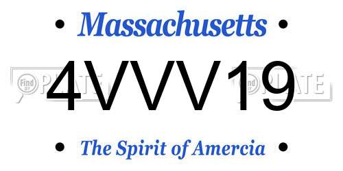 4VVV19 Massachusetts License Plate