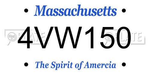 4VW150 Massachusetts License Plate
