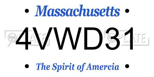 4VWD31 Massachusetts License Plate