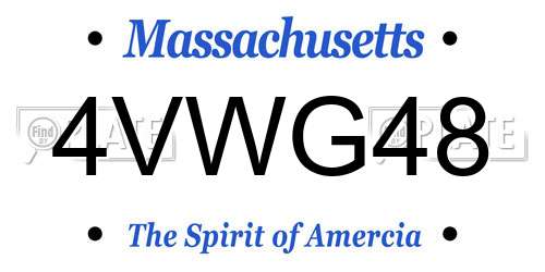4VWG48 Massachusetts License Plate