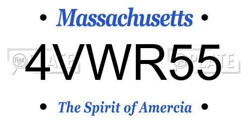 4VWR55 Massachusetts License Plate